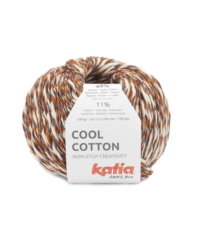 Katia Cool cotton - Donker oranje-Beige-Blauw 82