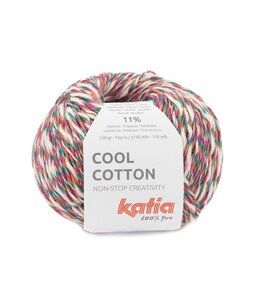 Katia Cool cotton - Kauwgom roze-Licht fuchsia-Oranje-Turquoise groen 86