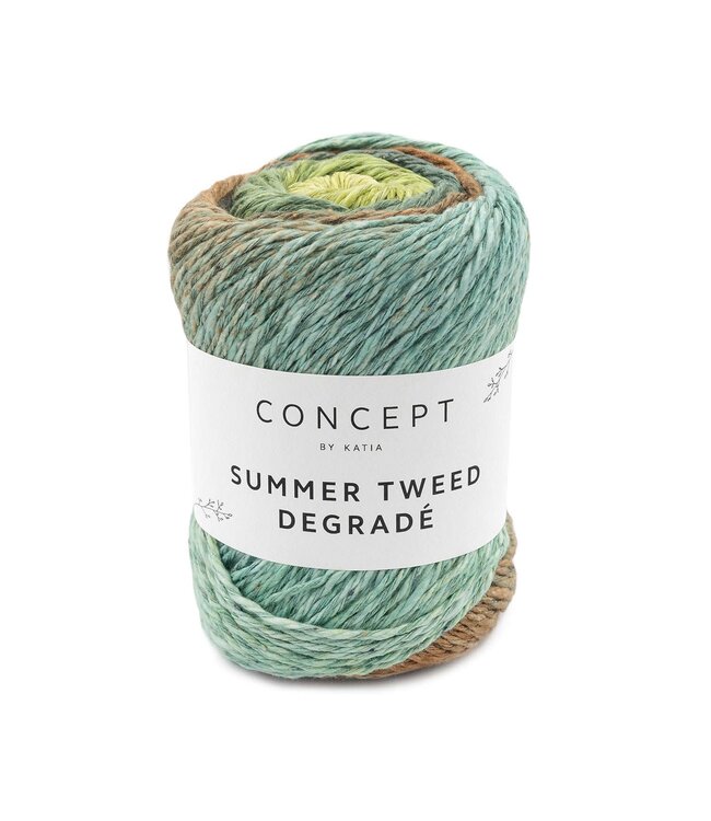 Katia Summer tweed degradé -  Turquoise-Groen-Bruin 104