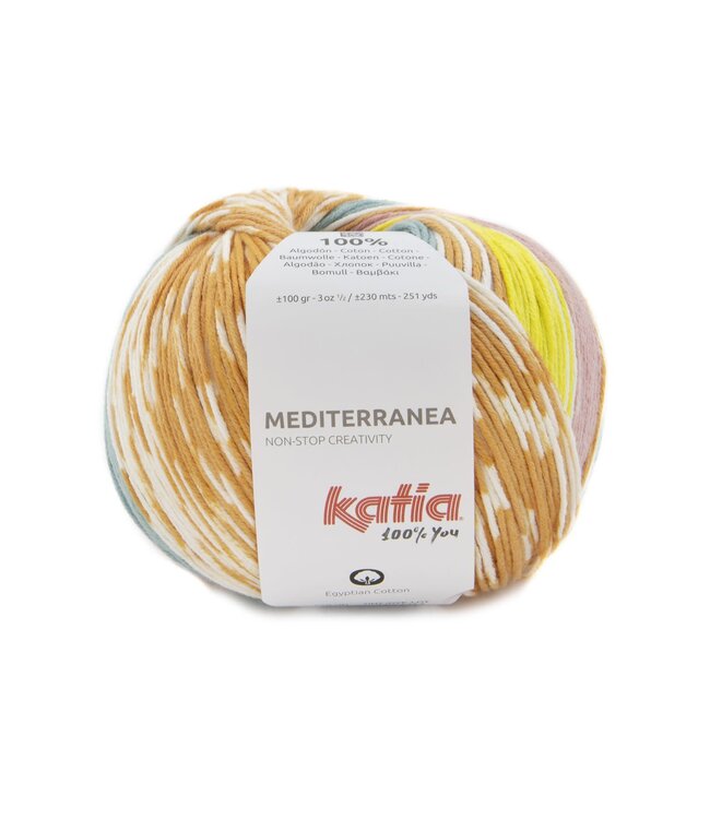 Katia Mediterranea - Oranje-Turquoise-Kauwgom roze-Pistache 402