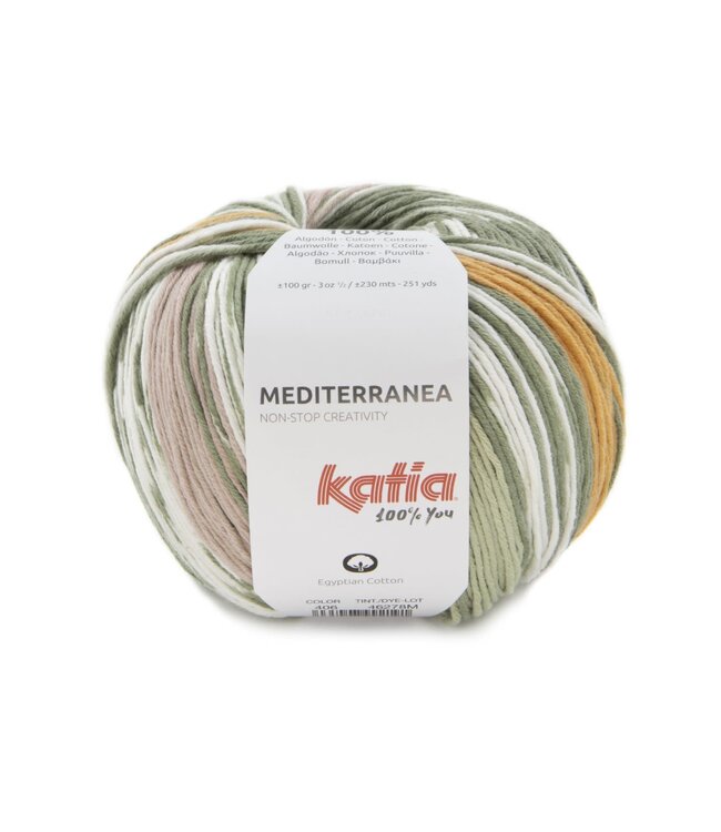 Katia Mediterranea - Medium groen-Licht zalmroze-Kauwgom roze 406