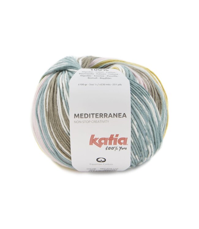 Katia Mediterranea - Blauw-Steen grijs-Oker 407