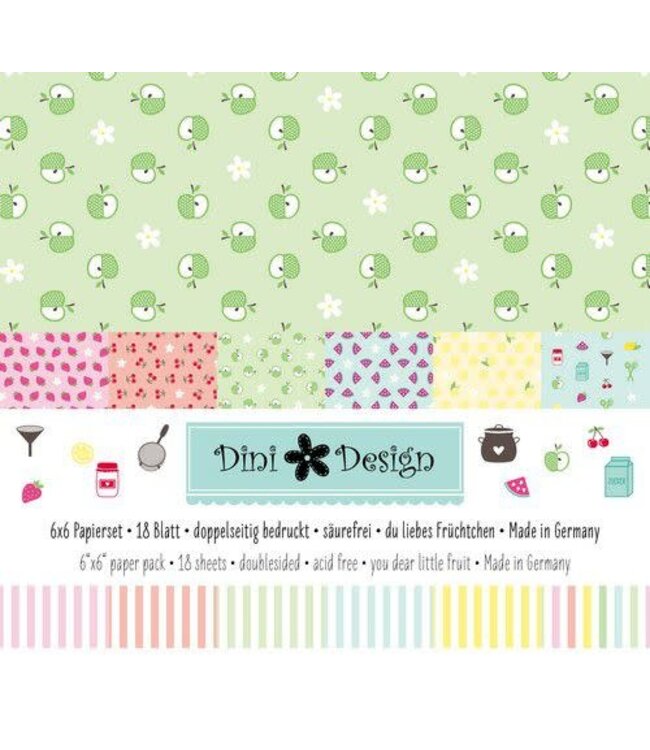 Dini Design Paper Pack 18 vl - You dear little fruit 15x15 cm