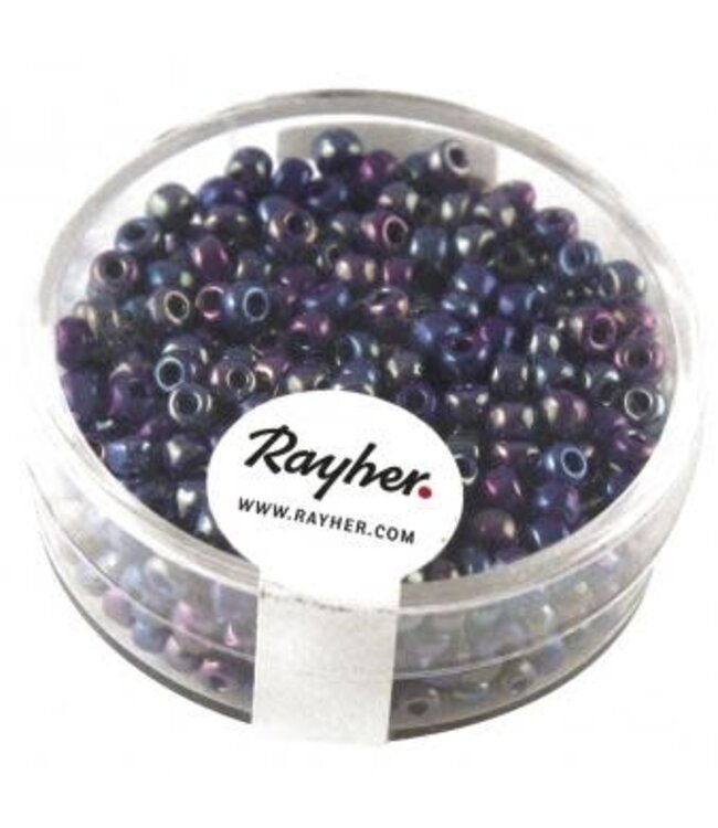 Rayher Borduurkralen, 2,6 mm ø, opaak lustré donkerblauw