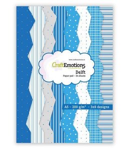 CraftEmotions CraftEmotions Paper pad Delft - blauw