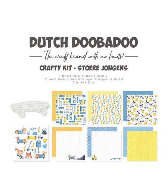 Dutch doobadoo Crafty Kit Stoere jongens 20x20cm