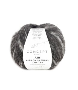 Katia Air alpaca naturel colors 205 - Zwart-Grijs