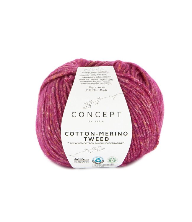 Katia Cotton-merino tweed  -Fuchsia  512