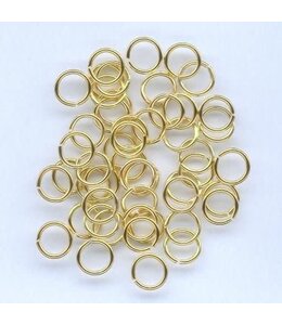 Split ring gehard goudkleur 8mm