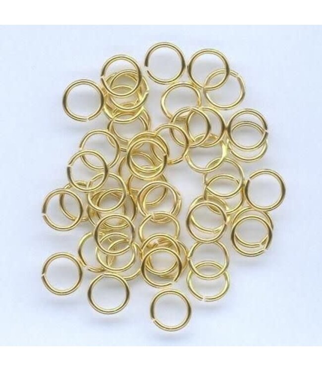 Split ring gehard goudkleur 8mm