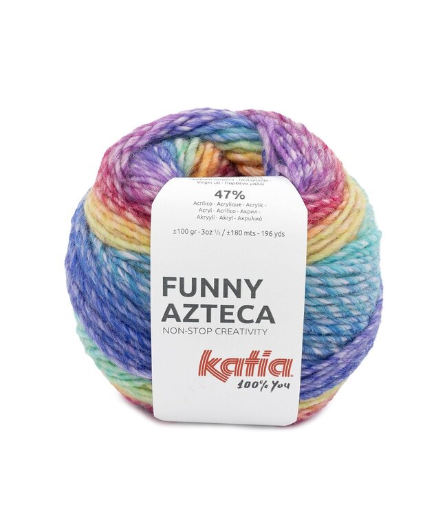 Katia Funny Azteca - Turquoise-Fuchsia 204