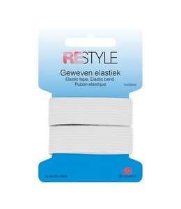 Restyle Geweven elastiek 20mm wit