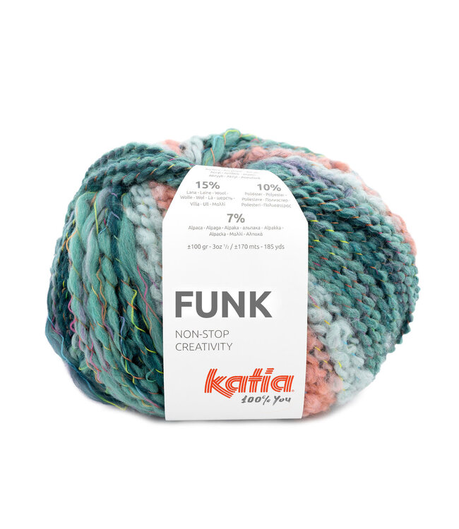 Katia Funk - Water blauw-Kauwgom roze-Mauvé 76