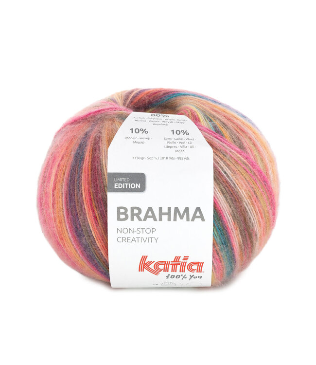 Katia Brahma - Kauwgom roze-Oranje-Turquoise 304