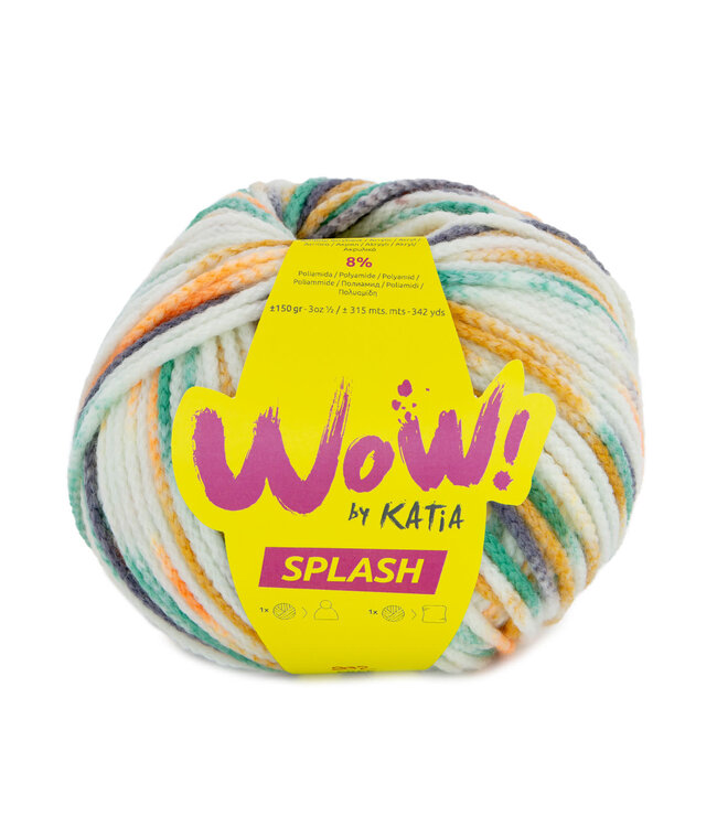 Katia WoW Splash 202 - Groen blauw-Oker-Oranje