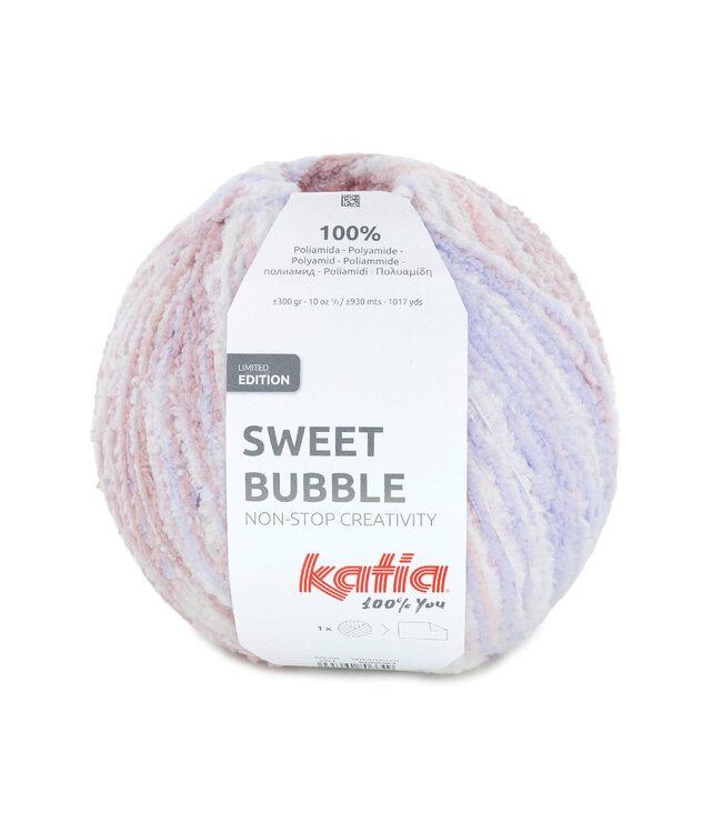Katia Sweet Bubble 201 - Kauwgom roze-Licht mauvé