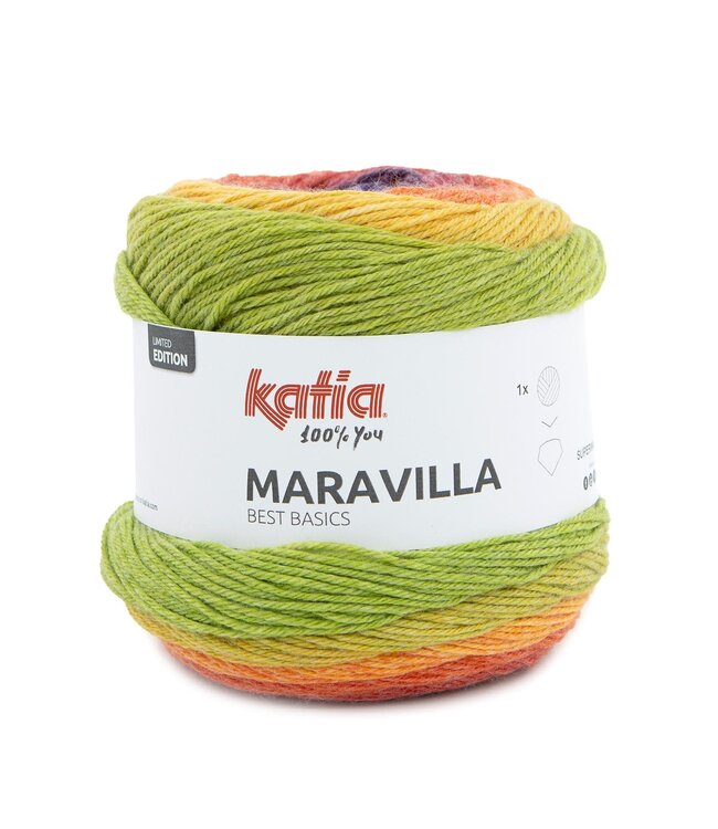 Katia Maravilla 501 - Parelachtig paars-Oranje-Geelachtig groen