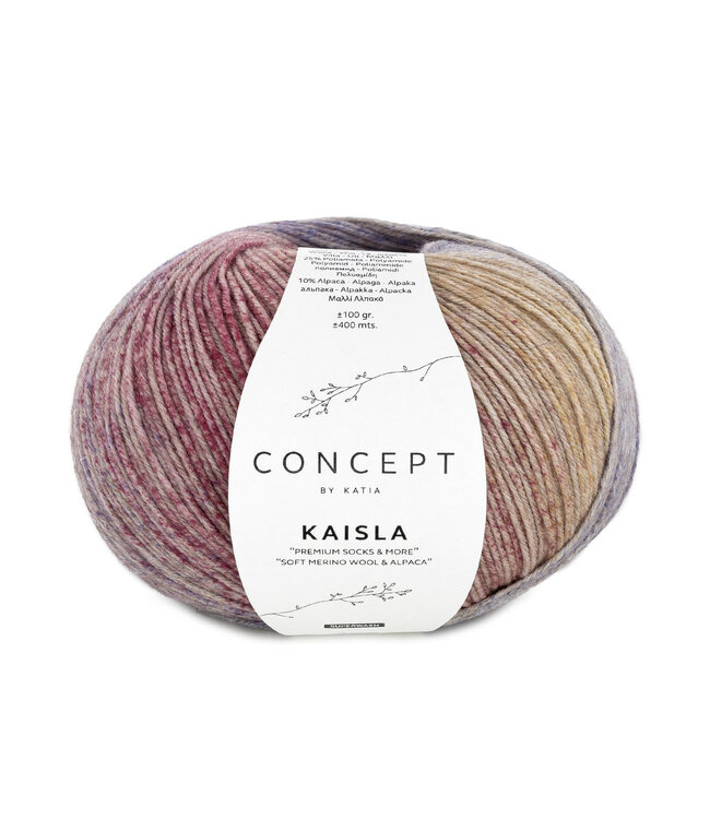 Katia Kaisla socks 355 - Violet blauw-Oker-Rood