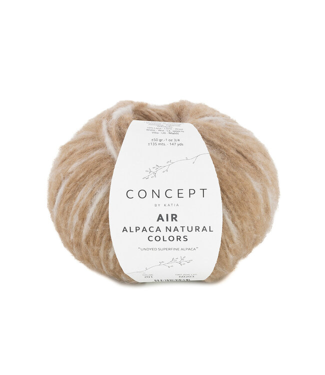 Katia Air alpaca naturel colors 201 - Camel-Ecru