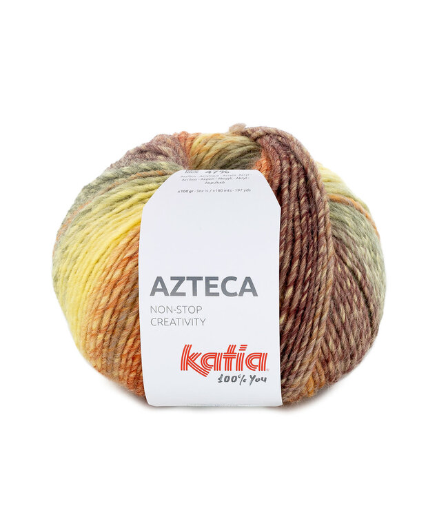 Katia AZTECA -  Roest bruin-Geel-Groen 7890