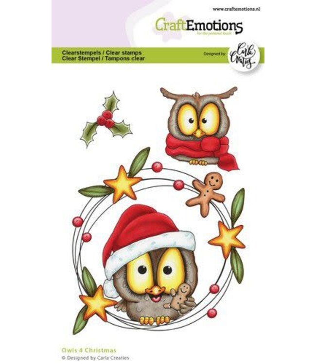 CraftEmotions Clearstamps A6 - Owls 4 Christmas Carla Creaties