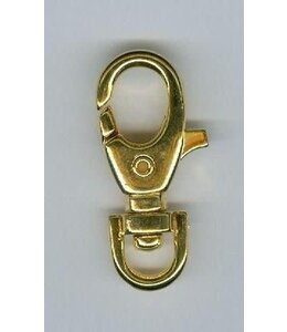 Karabiner met draaibaar oog goud