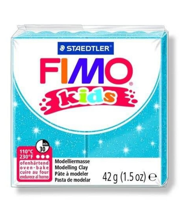 Fimo Fimo kids boetseerklei 42g glitter blauw 8030-312