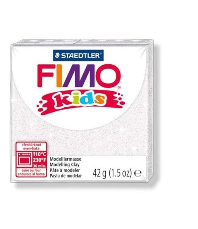 Fimo Fimo kids boetseerklei 42g glitter wit 8030-052