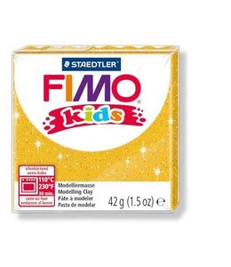 Fimo Fimo kids boetseerklei 42g glitter goud 8030-112