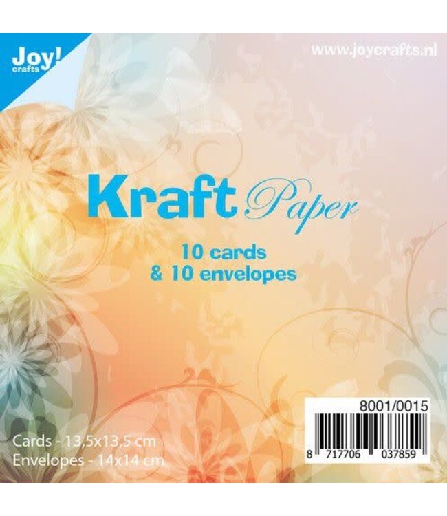 CraftEmotions Kraftkaarten met enveloppen - 14x14cm