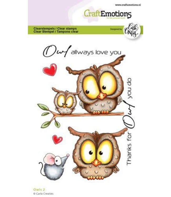 CraftEmotions Clearstamps A6 - Owls 2 Carla Creaties