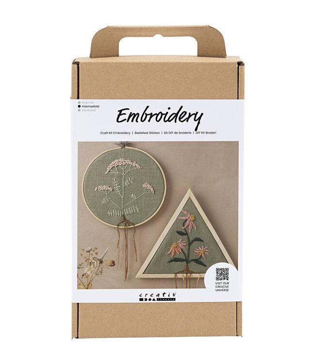 Hobbyset borduren Bloemen Dusty Groen