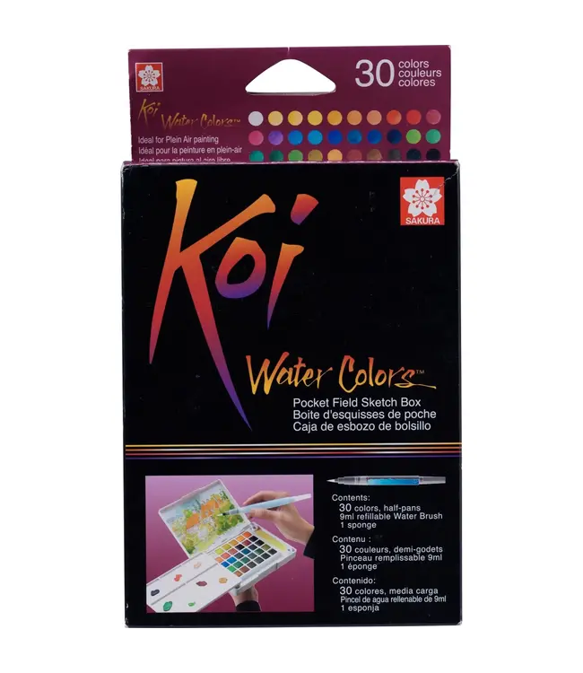 Sakura Koi Water Colors Pocket Field Sketch Box | 30 halve napjes