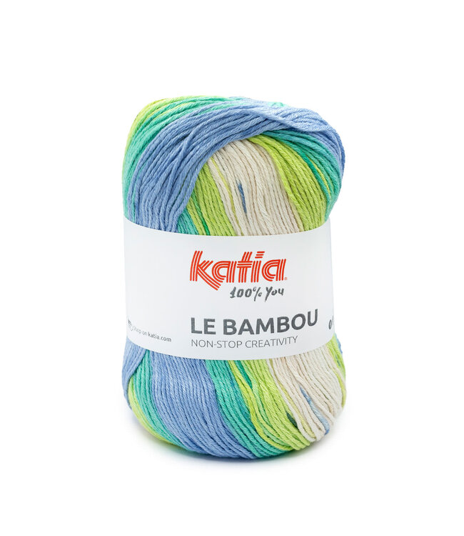 Katia Le bambou - 104 - Ecru-Pistache-Blauw-Turquoise groen