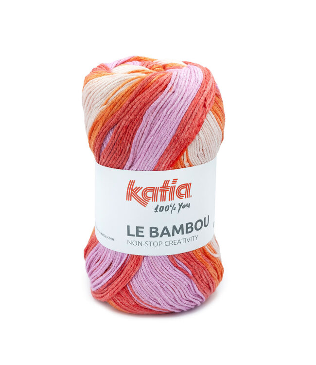 Katia Le Bambou - 105 - Kauwgom roze-Rood-Lichtroze-Oranje