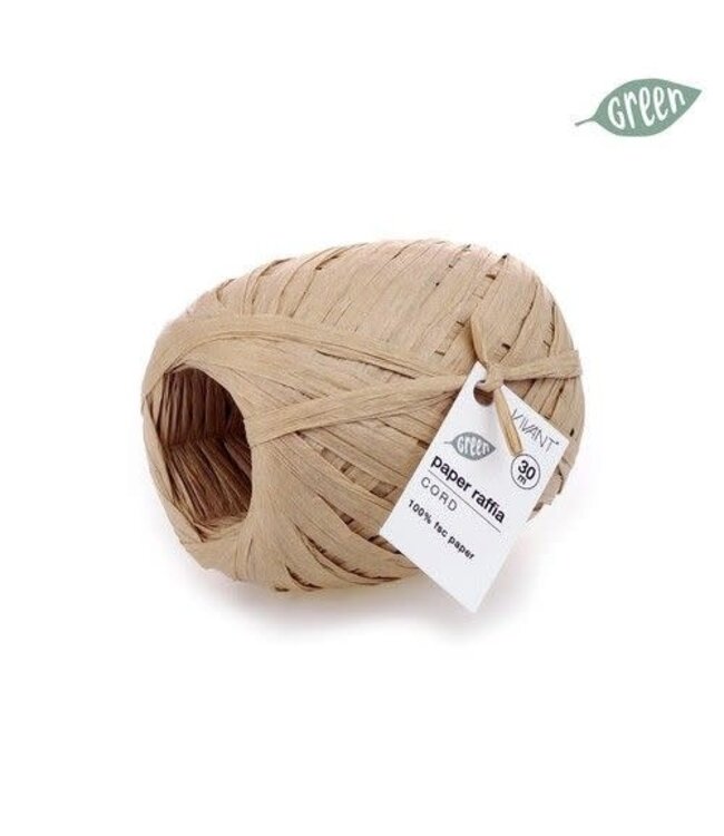 Raffia Koord Papier taupe 30m