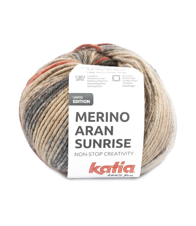 Katia Merino Aran Sunrise - 300 - Bleek bruin-Roest bruin-Jeans