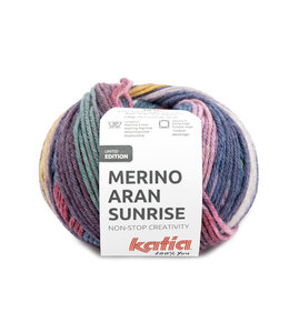 Katia Merino Aran Sunrise - 306 - Fuchsia-Blauw-Oker