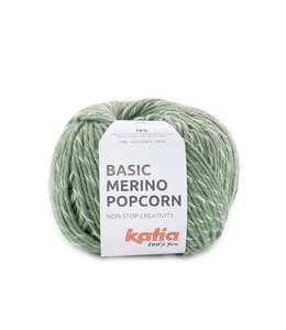 Katia Basic merino Popcorn - 108 - Militair groen-Wit