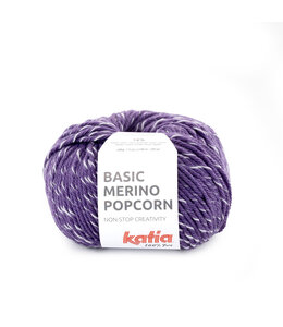 Basic merino Popcorn -  100 - Violet-Wit