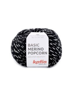 Katia Basic merino Popcorn 102 - Zwart-Wit