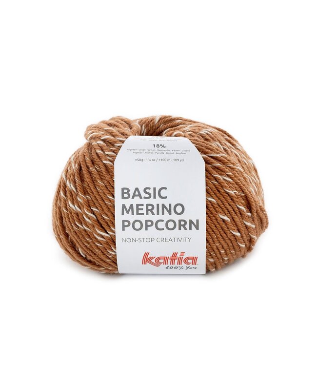 Katia Basic merino Popcorn - 106 -  Koper-Wit