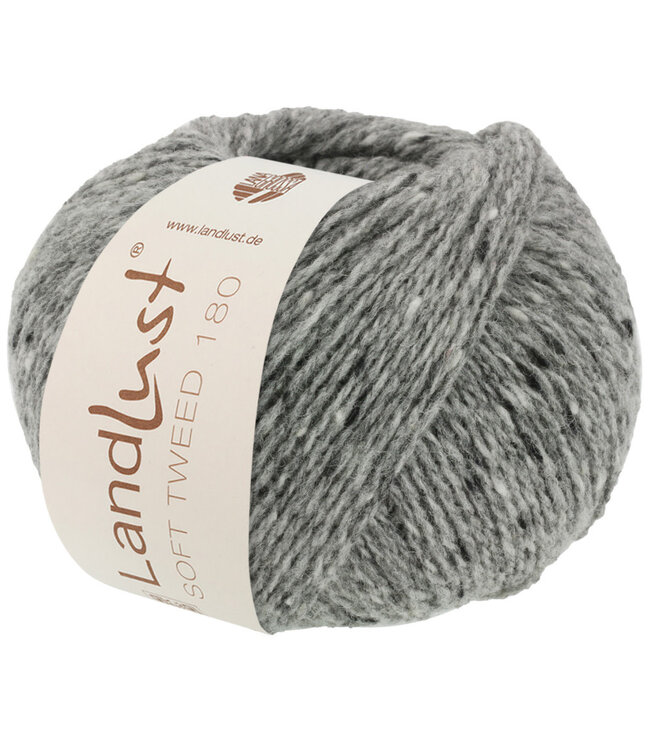 Lana Grossa Landlust Soft Tweed 180 - 104 - gevlekt grijs