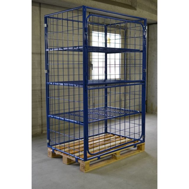 Cage Container metal H1800mm 3 shelves and 2 folding windows