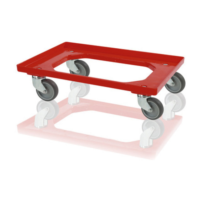 Plastic Transport dolly for Euro Container EUROBOX 60x40 cm Red