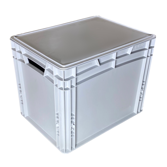 Skrzynka Plastikowa EURO 40x30x32 cm Sztaplowana Otwarte uchwyty Eurobox