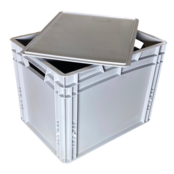 Skrzynka Plastikowa EURO 40x30x32 cm Sztaplowana Otwarte uchwyty Eurobox