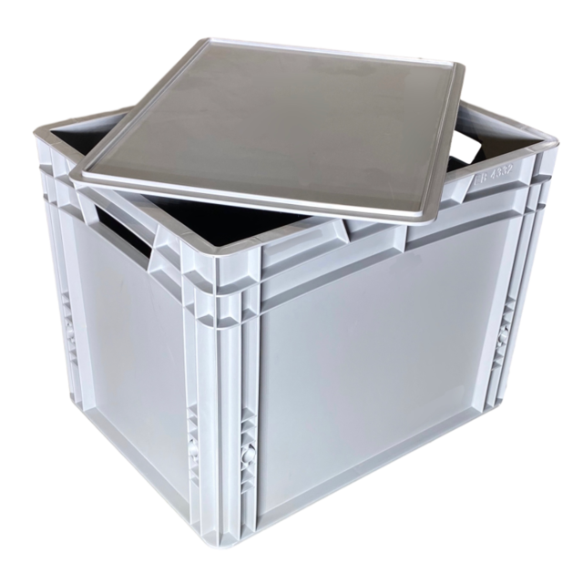 Skrzynka Plastikowa EURO 40x30x32 cm Sztaplowana Otwarte uchwyty Eurobox