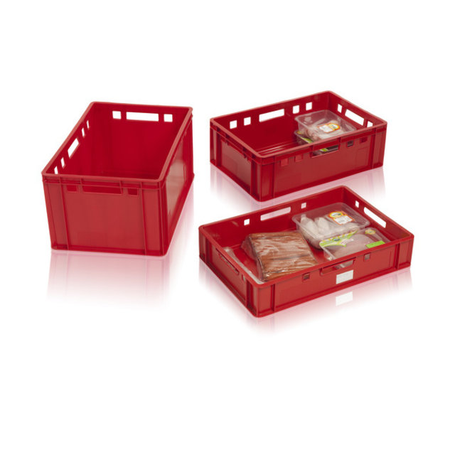 Crate box for meat 60x40x20 cm Euro E2 open handle