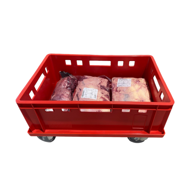 Crate box for meat 60x40x20 cm Euro E2 open handle